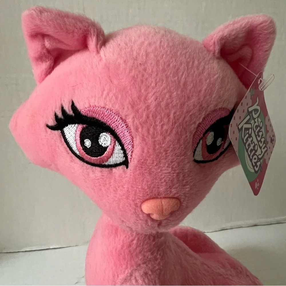 NEW 2004 Prissy Kitties 9” pink Kitty Cat Plush Toy Stuffed Animal Y2K